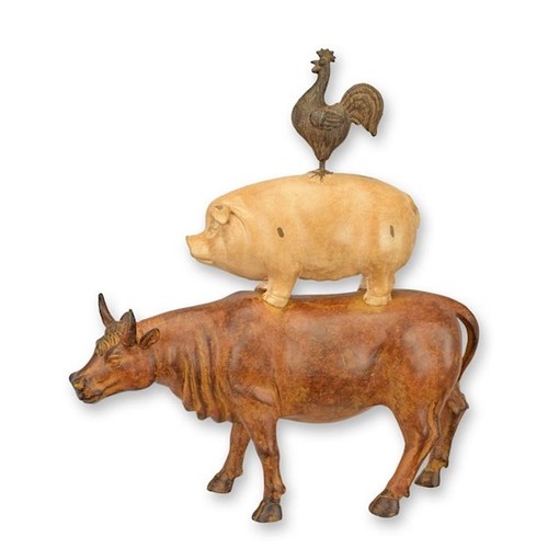 Polyresinfigur kuh schwein - kuh,,