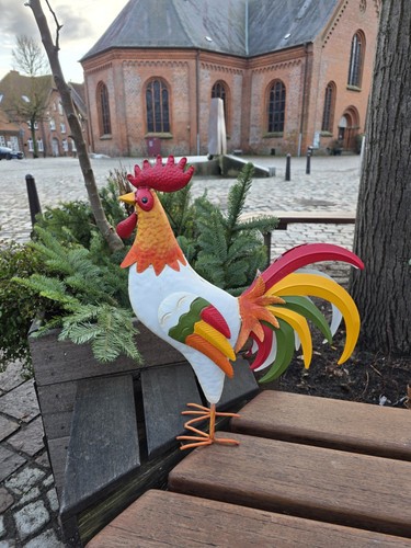 Hahn bunt aus metall - hahn,
