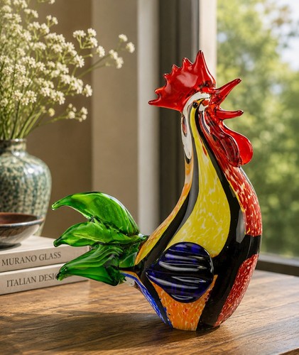 Glasfigur eines hahns - glasfigur,