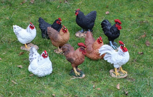 Garten deko figur huhn sitzend - huhn,