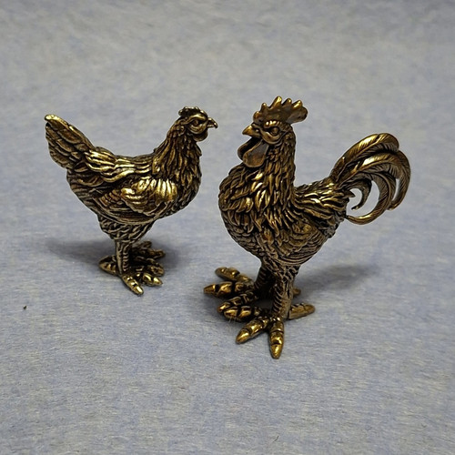 Metallfiguren hahn henne - hahn,