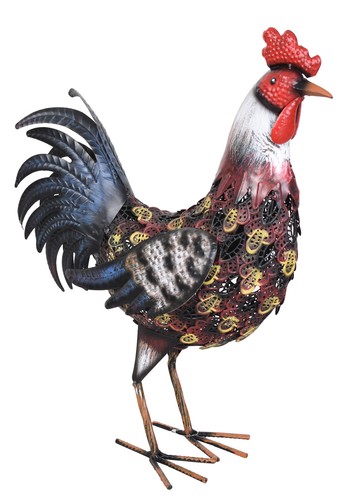 Deko figur metall hahn - deko,