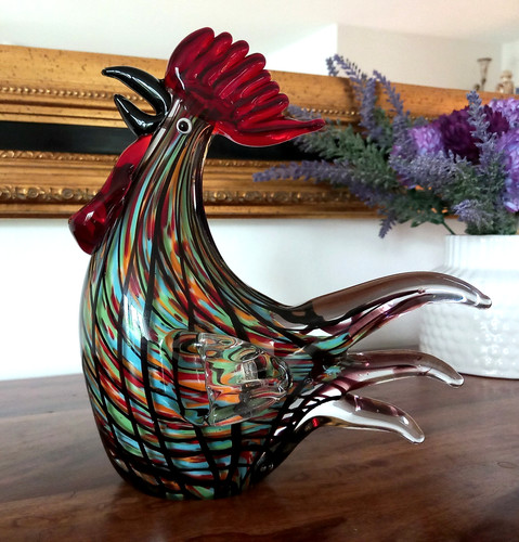 Glasfigur hahn skulptur gockel - glasfigur,