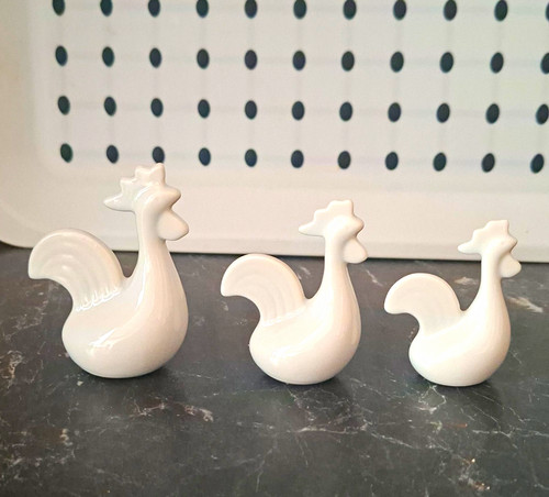 3er set hahn figuren weiß - 3er,
