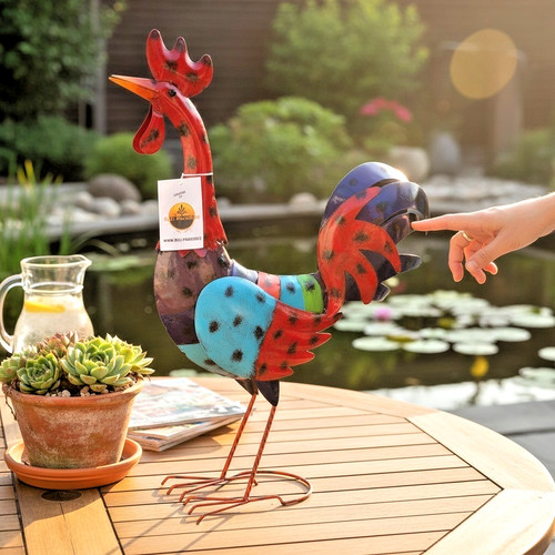 Hahn gartenfigur handgefertigt - hahn,