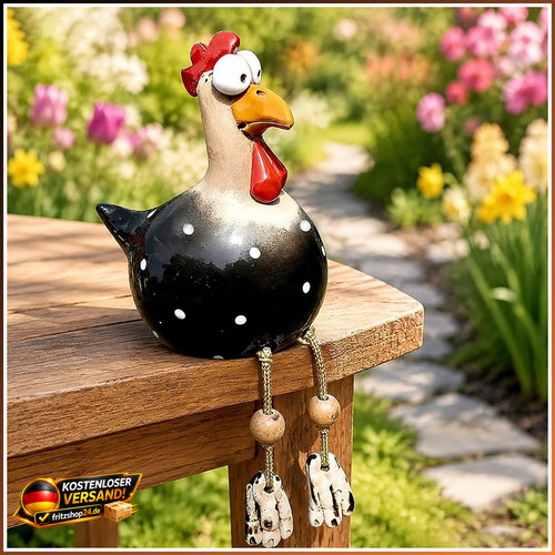 Huhn deko gartenstecker hahn - deko,