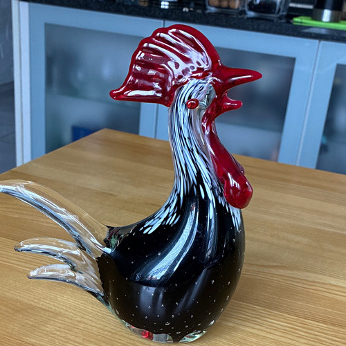 Glasfigur hahn rot - –,