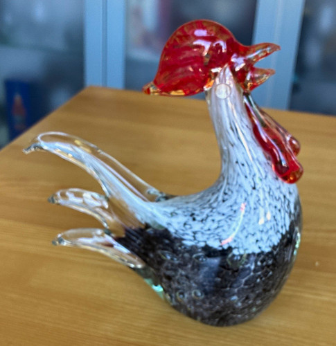 Murano glasfigur hahn 19 - glasfigur, –