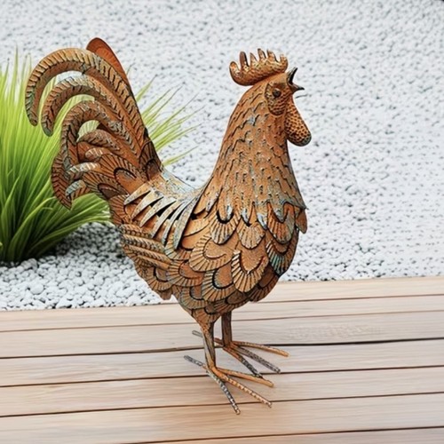 Deko figur metall hahn - deko,