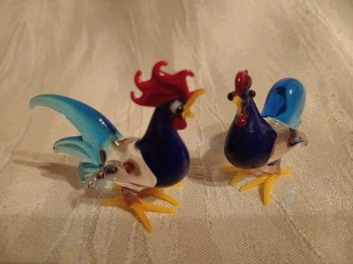Murano glas hahn henne 4 - murano,